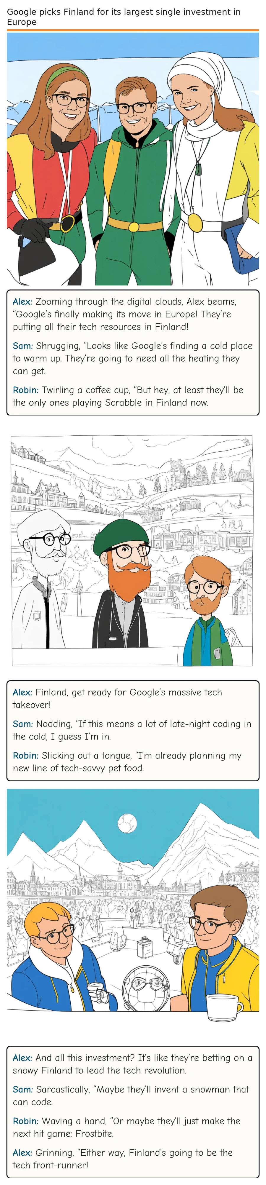 Google picks Finland for its largest single investment in Europe — comic strip