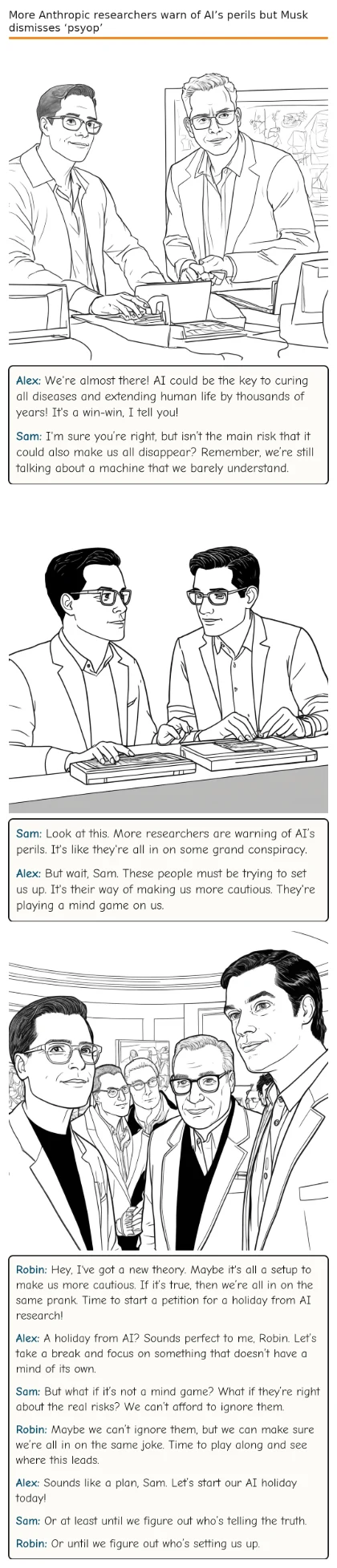 More Anthropic researchers warn of AI’s perils but Musk dismisses ‘psyop’