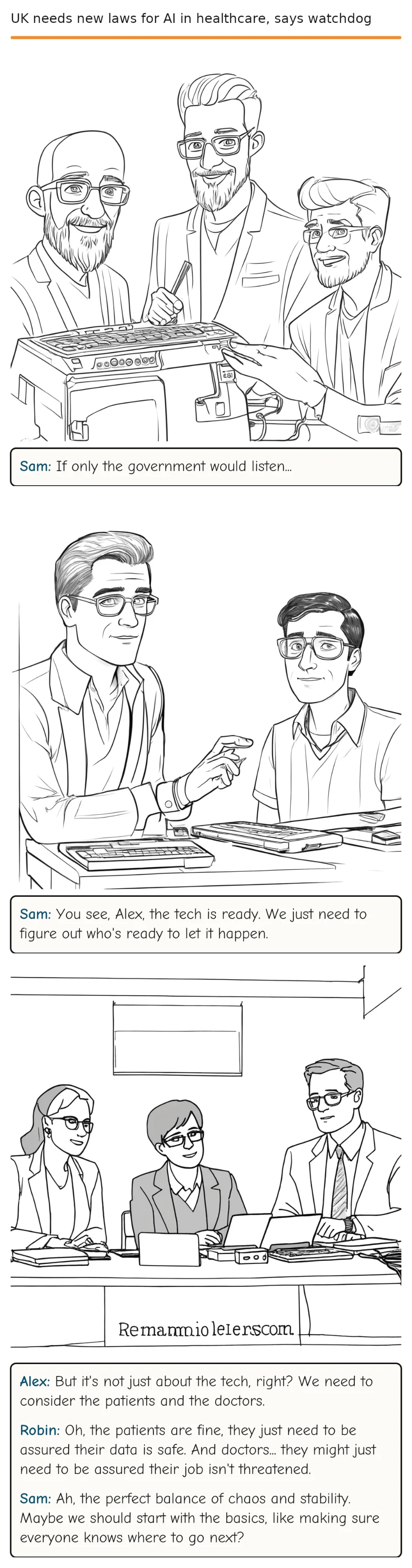 UK needs new laws for AI in healthcare, says watchdog — comic strip